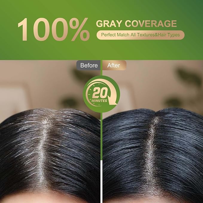 Permanent Hair Dye Gray Coverage Hair Dye PPD-Free Permanent Hair Color for Women 1B Obsidian Noir Black Natural Black