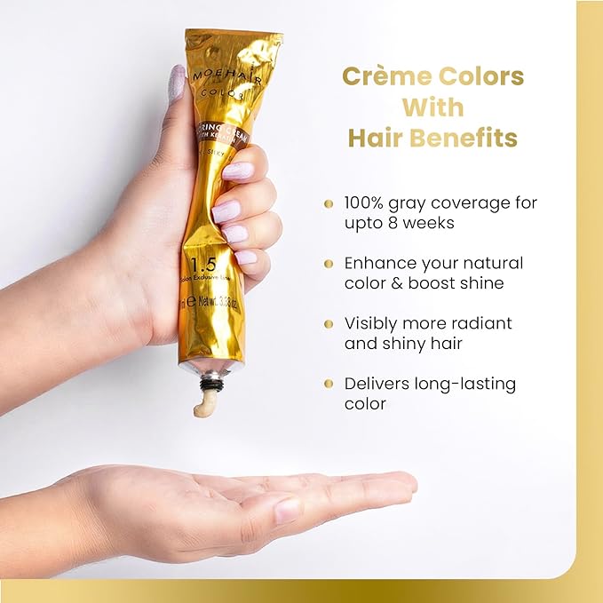 MOEHAIR Hair Coloring Kit | 9NN Permanent Hair Color (Very Light Blonde Intense), 20 Volume Developer 6%, Coloring Brush, Gloves & Mixing Bowl| Keratin Infused Color | Gray Coverage | Adds Shines