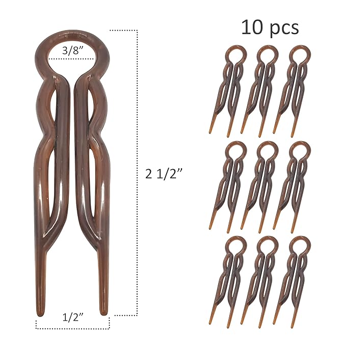 Good Hair Days Hair Pins - 2 1/2" Plastic, U-shaped Magic Grip Hairpins, Strong Durable Pins For Fine, Thick & Long Hair, Styling Accessories - Tortoise Shell, Set of 10