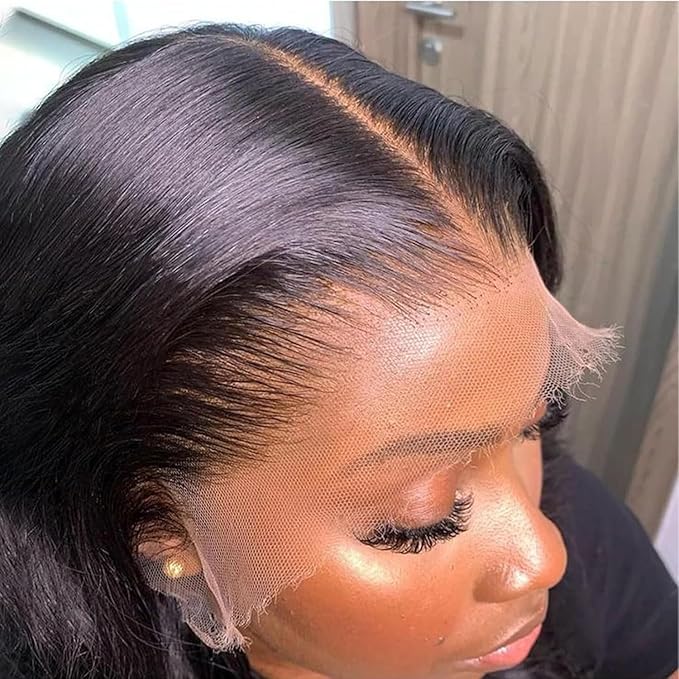 SKINLIKE Real HD Lace Wig 13x6 Full Frontal HD Lace Front Wigs Human Hair Pre Plucked Bleached Knots 180% Density 0.10mm Ultra-thin Invisible Lace Straight Human Hair Wigs For Women 30 Inch