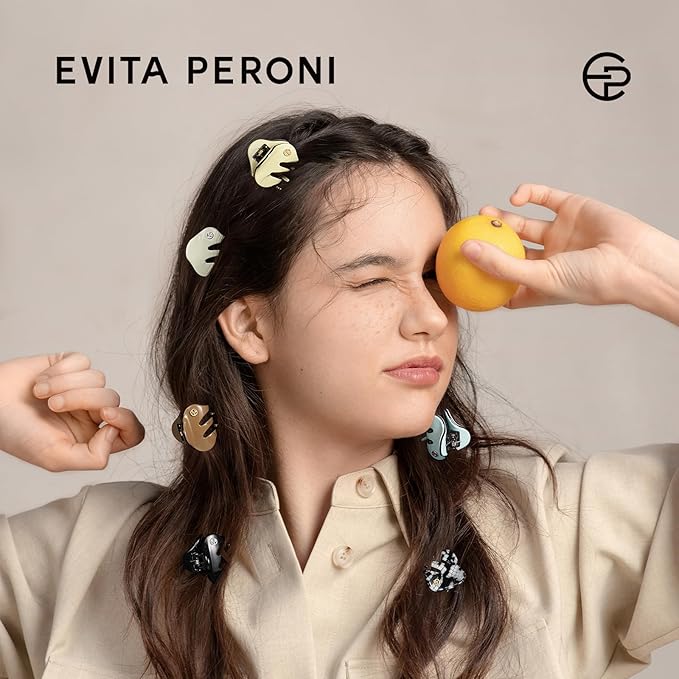 EVITA PERONI Small Hair Clips, Mini Hair Clip for Hair, Little Tiny Claw Clips for Women Girls Half Updo, Black and White