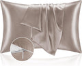 BEDELITE Satin Pillowcase with Zipper, Rose Taupe King Size Pillow Cases Set of 2, Super Soft and Cooling Similar to Silk Pillow Cases, Gift for Women Men(20x36 Inches)