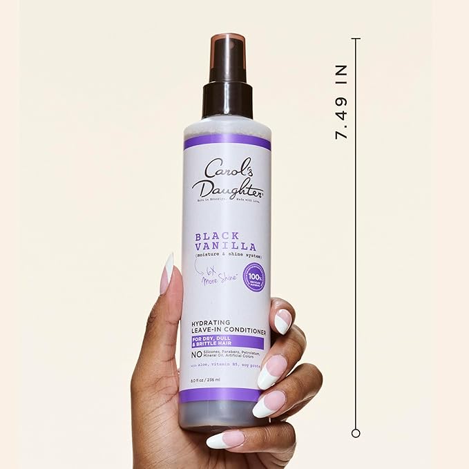 Carol's Daughter Black Vanilla Leave In Conditioner for Curly, Wavy or Natural Hair, Moisturizing Hair Care for Dry, Dull or Brittle Split Ends, 8 Fl Oz