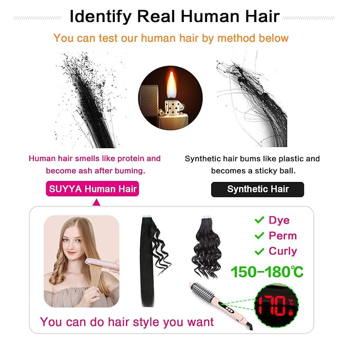 SUYYA Tape in Hair Extensions 100% Remy Human Hair 20 inches 20pcs 50g/pack Straight Seamless Skin Weft Tape in Human Hair Extensions(20Inch #8 Light Brown)