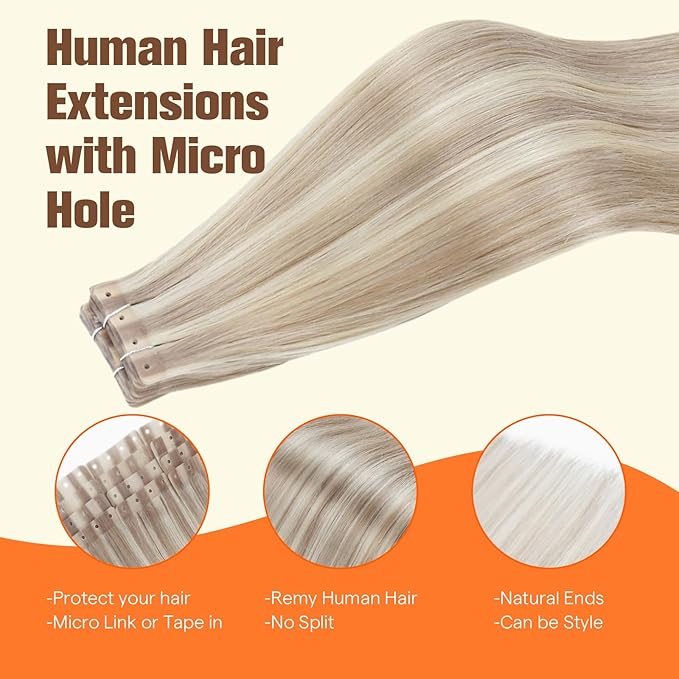 Full Shine Soft Remy PU Hair Extension Ash Blonde Highlight Blonde 18P613 Invisible Tape in Hair Extensions Human Hair Versatile As Tape in 18Inch 20PCS 50G for Women Wedding