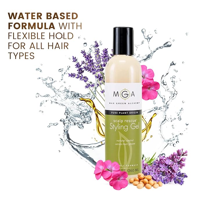 Scalp Rescue Styling Gel, Organic Unisex Formula Controls Frizz and Fly Away Hair, Curly Hair Community Favorite Gives Flexible Natural Hold, Fights Humidity, Alcohol Free & Water Based | 8.8 Fl Oz