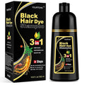 Black Hair Dye Shampoo 3 in 1 for Gray Hair Coverage, Hair Color Shampoo for Women Men, Herbal Ingredients Champu Para Pintar el Cabello (16.9 Oz)
