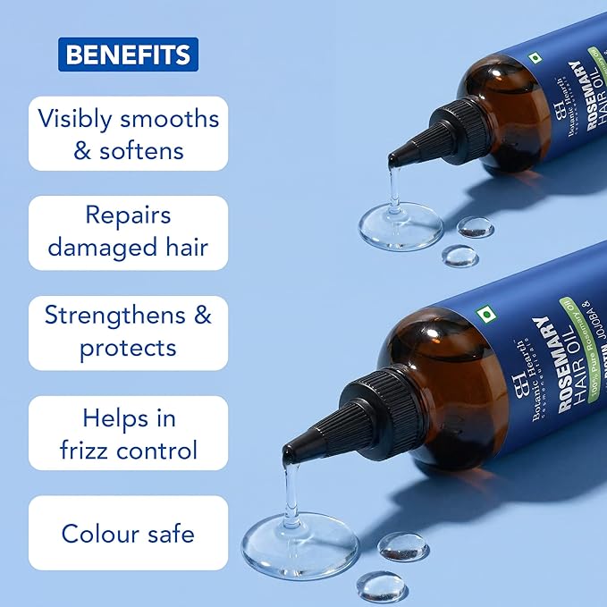 Botanic Hearth Rosemary Oil for Hair Growth | Strengthening Biotin, Jojoba, Castor Hair Growth Oil for frizzy hair | Dry, Damaged Scalp Treatment | Color Safe | All Hair Types | 6.7 Fl Oz (2 Pack)