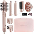 7MAGIC 7 in 1 Hair Styler & Hair Dryer Brush, 110,000 RPM High-Speed Blow Dryer with Negative Ions for Frizz-Free Styling Fast Drying Curling Volumizing Straightening, Hot Air Styler with Travel Case