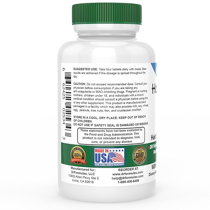 DrFormulas HairOmega 3-in-1 Hair Growth Vitamins with DHT Blocker, Biotin for Women & Men | Hair Skin and Nails Supplement for Hair Loss, 120 Pills