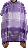 Men Women Adults Purple Tartan Plaid Scottish Pattern Salon Haircut Capes, Lightweight Hairdressing Haircut Apron for Hairdressers, Profession Barbershop Supplies