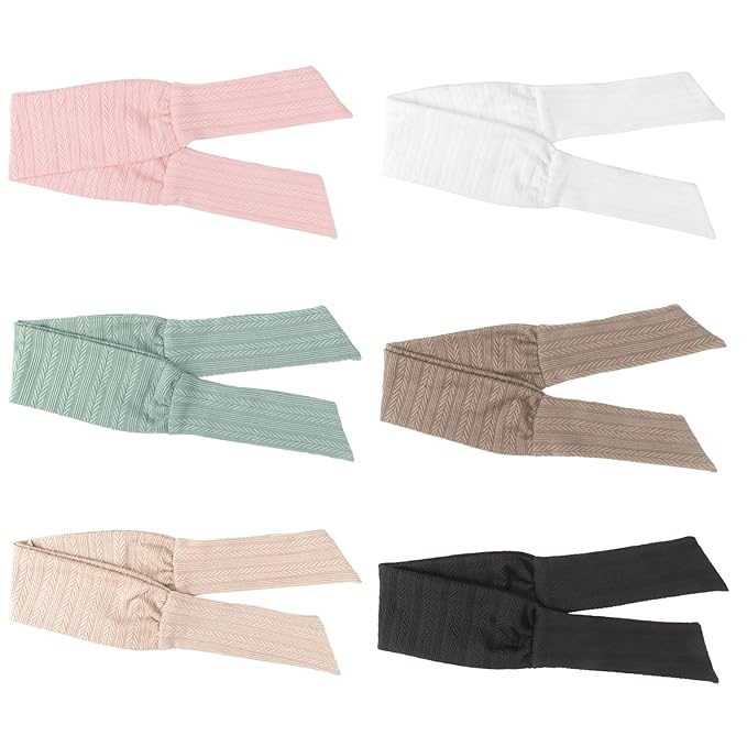 DRESHOW 6 PCS Adjustable Headbands for Women Knotted Headbands Elastic Non-Slip Fashion Hair Bands for Workout Sports Running Yoga