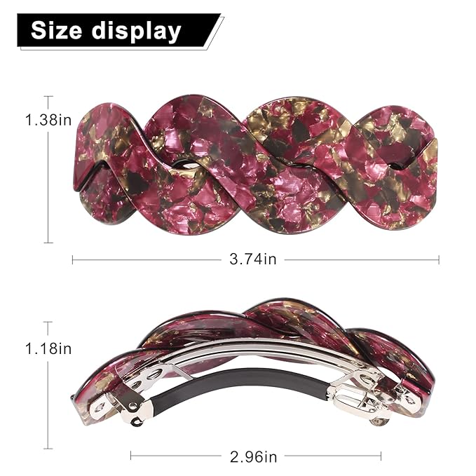 Women's Hair Barrettes - Elegant French Retro Accessories for Thick Hair Daily Wear (3pcs Large)