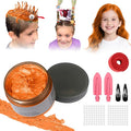 Temporary Hair Color Wax Kit, Stocking Stuffers for Teen Girls, Instant Hair Dye Color Wax Washable Natural Hair Color Cream for DIY Hairstyle on Crazy Hair Day, Children's Day, Christmas (Orange)