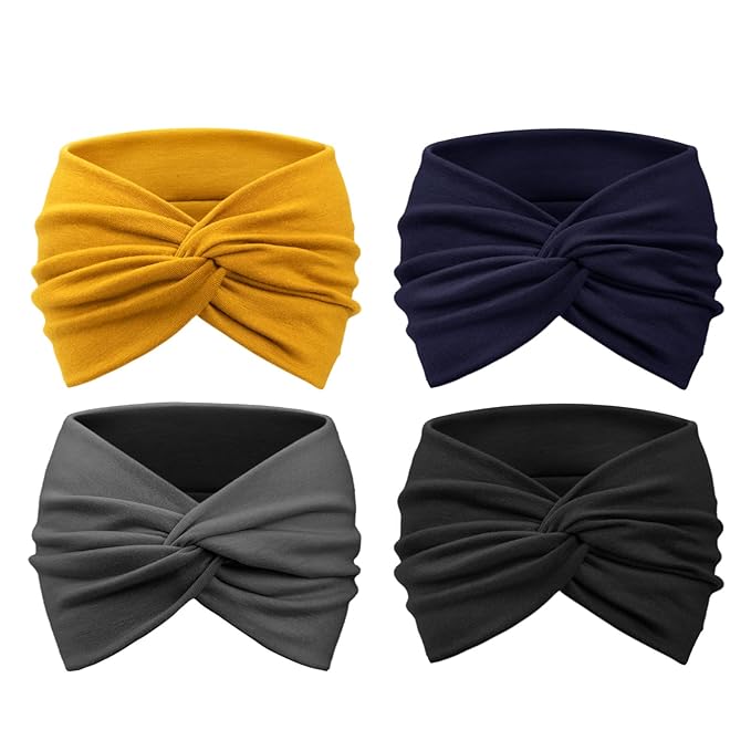 Extra Wide Headbands for Women Large Turban Headband Non Slip Boho Elastic Hairband Hair Twisted Knot Head Bands Accessories