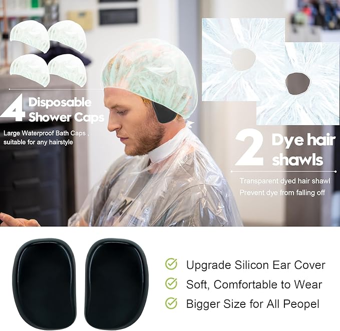 21Pcs Hair Dye Kit Professional Hair Coloring Products with Hair Dye Brush, 350ml Hair Color Bowl, Hair Clips, Applicator, Earcover for Salon Bleaching & Hair Coloring at Home