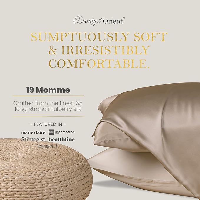 19 Momme Premium Mulberry Silk Pillowcase for Hair and Skin | Handcrafted Hypoallergenic & Anti-Acne 100% Silk Pillow Cases with Zipper | King - 20" x 36", Royal Navy