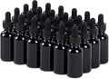 24 Pcs, 1oz Glass Dropper Bottle, Leakproof Tincture Bottles with Dropper, Black Reusable Eye Dropper Bottle for All Kinds of Liquids (Black,1oz-24pcs)