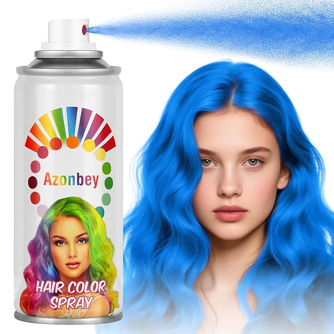 Halloween Hair Spray,Temporary Hair Color Spray for Women Kids Men,Washable Hairspray,Colored Hair Spray,Color Hairspray for Halloween,Party,Cosplay,Christmas Day (Blue)