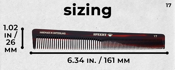 #17 Handmade Wide Narrow Tooth Mustache Beard Comb Small Tortoise Havana Acetate Thick Coarse Curly Fine Short Pocket Sized Facial Hair Grooming Tangle Free Beard Straightener Growth Care Comb