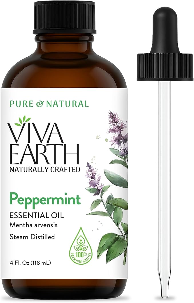 Peppermint Essential Oil – Pure and Natural Peppermint Aroma for Diffusers, Aromatherapy, Hair and Scalp Care, Skin Care, Massage Oils, Soap and Candle Making – with Dropper, 4 oz