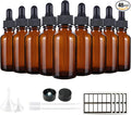 Eternal Moment 1 oz Eye Dropper Bottle(48 Pack), 30ml Amber Glass Bottles with Glass Eye Dropper for Essential Oils, Chemistry Lab Chemicals, Colognes & Perfumes