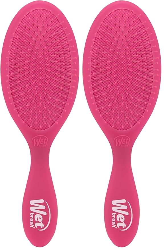 Wet Brush Original Detangler Hair Brush, Pink Frost - Ultra-Soft IntelliFlex Bristles - Detangling Brush Glides Through Tangles For All Hair Types (Wet Dry & Damaged Hair) - Women & Men (Pack of 2)