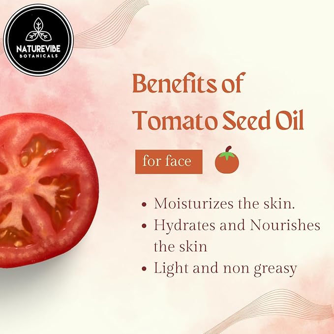 Naturevibe Botanicals Tomato Oil 32 Ounces | 100% Pure and Natural | Great for Skin Care and Hair Care