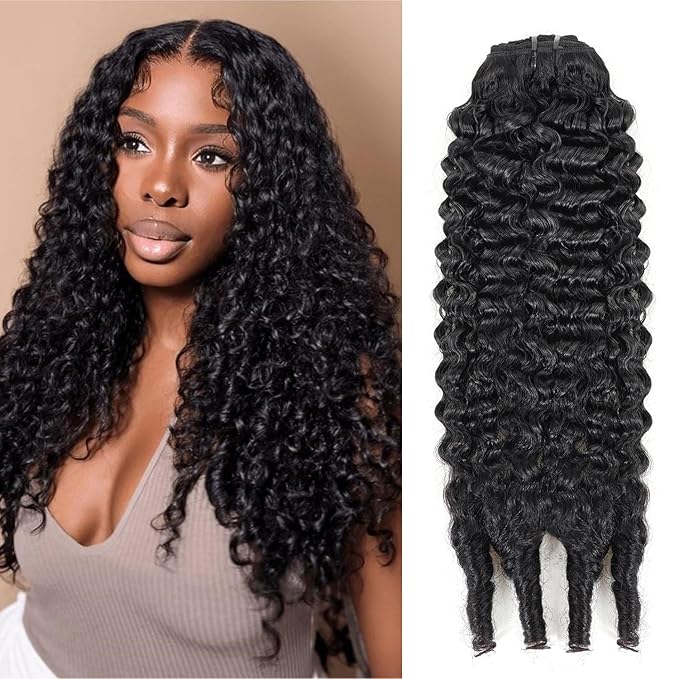 Burmese Curly Clip in Hair Extensions #1B Natural Black Color Curly Clip ins For Women Brazilian Virgin Clip on Hair(20inch,#1B)