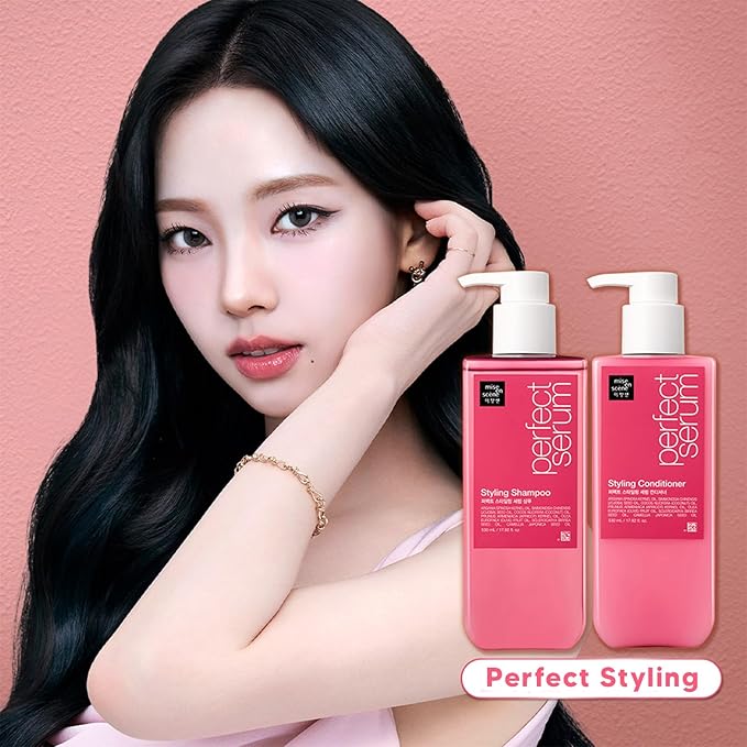 Mise En Scene Perfect Hair Perfume Conditioner - Styling Serum Conditioner - with Peony and Rose Scent, Styling Memory & Heat Protection, Enriched with Argan Oil, Daily Nourishing, 22.99 Fl. Oz.