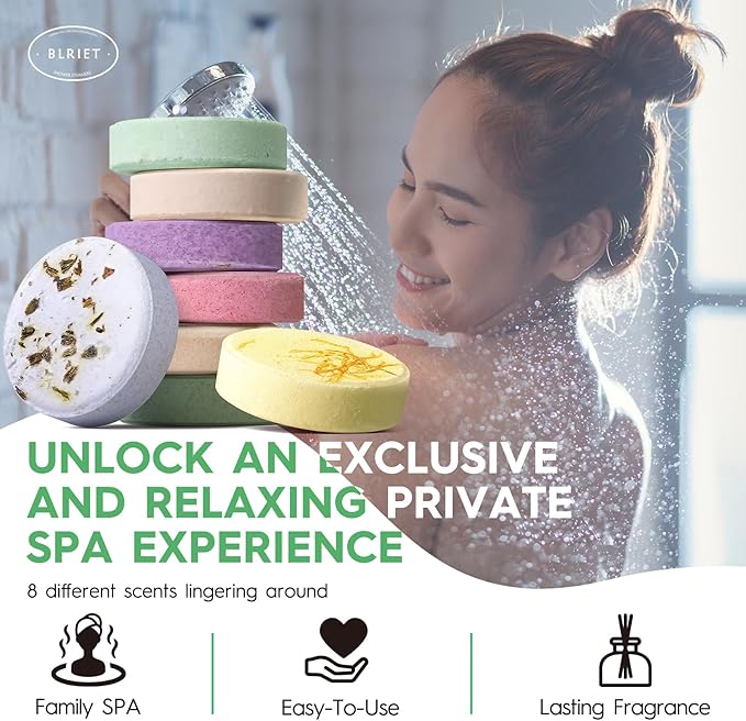 Shower Steamers Aromatherapy Spa Gifts for Women 8 Pack, Shower Bombs Birthday Gifts for Mom with Lavender Natural Essential Oils, Self Care Gifts for Women & Lover