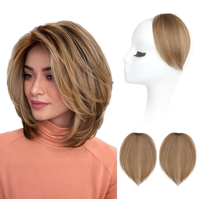 REECHO Clip in Hair Volumizer, 2PCS 6 inch Short Thick Clip in Hairpieces Adding Extra Volume Hair Extensions for Women (Dark Blonde)