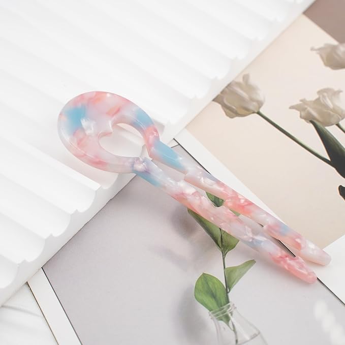 6PCS Small Hair Pins, Light Pattern French Hair Sticks for Fine Hair, Prestige Hair Accessories