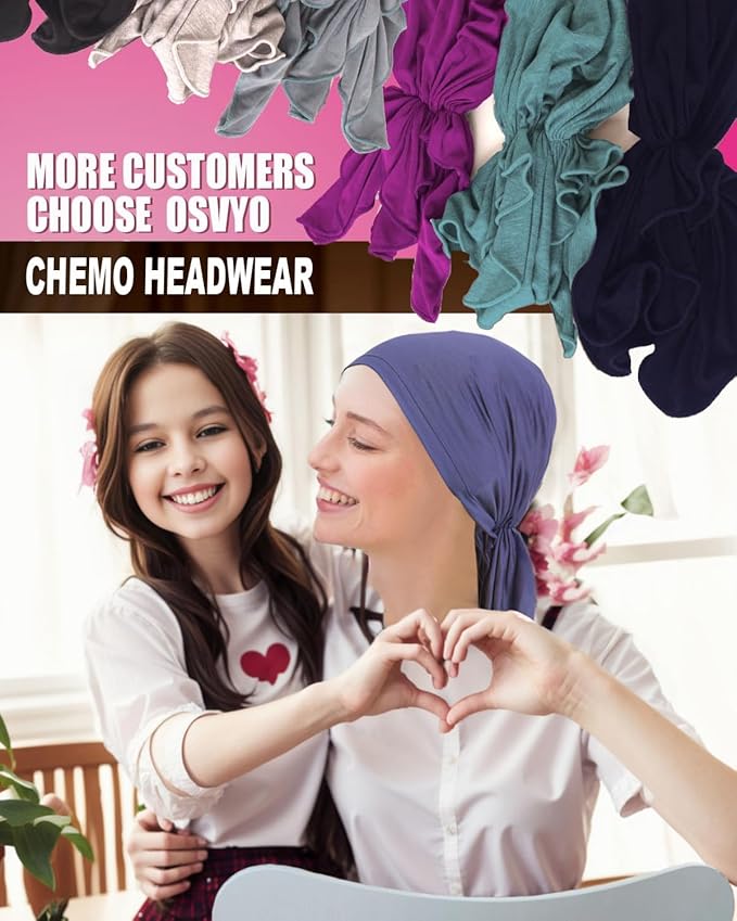 osvyo Chemo Headscarf for Women Hair Loss - Cancer Slip On Headwear Turbans Sealed Packaging