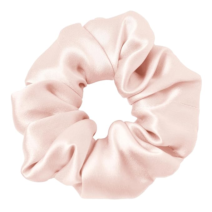 LILYSILK Silk Hair Scrunchies/Ties for Frizz & Breakage Prevention, 100% Mulberry, No Damage, Elastic ponytail Holders, 1Pc, Pale Pink