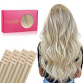 WENNALIFE Tape in Hair Extensions Human Hair, 20pcs 40g 12 inch Ash Blonde to Golden and Platinum Blonde Remy Hair Extensions Straight Human Hair Tape in Extensions Skin Weft