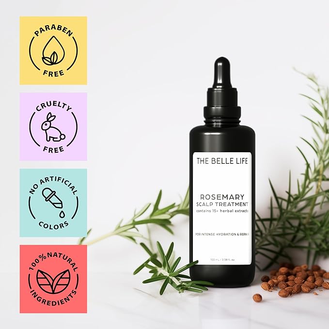 Sebastian Diaz Rosemary Hair Oil Scalp Treatment inspired by THE INNATE LIFE, 100ml 3.4 fl oz Nourishes and Supports Fuller-Looking Hair with Organic Rosemary Oil