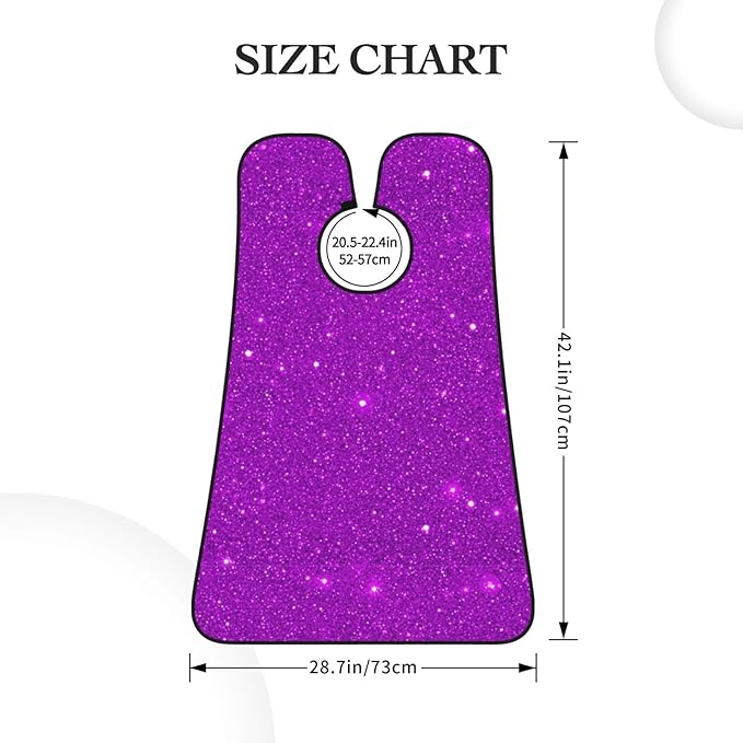 Non-Stick Beard Shaving Bib, Hair Catcher Apron with Suction Cups, Waterproof Grooming Tool for Men Husband, Purple Glitter Sparkle Texture Shave Bib