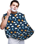 Beard Hair Catcher for Men, Waterproof Shaving Bib Apron Non-Stick, Trimming Tool for Dad Husband, Blue Sky Camo Boho Sun Moon Shave Bib