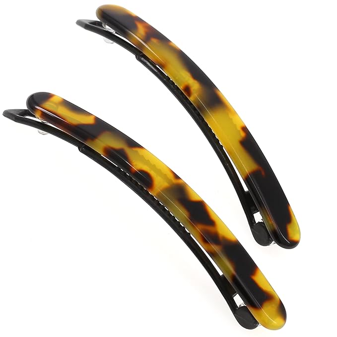 Camila Paris CP3372 French Hair Barrettes Clips for Women, Handmade, Girls Side Slide-in Barrette Clip, Hair Accessories for Women. Strong Hold No Slip Grip Fashion Durable Styling, Made in France