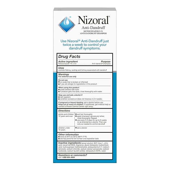 Nizoral Anti-Dandruff Shampoo with 1% Ketoconazole, Fresh Scent, 7 Fl Oz