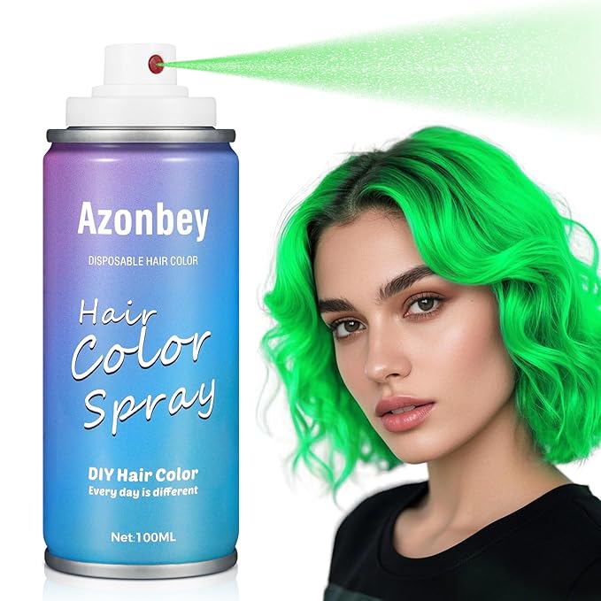 Halloween Hair Spray,Temporary Hair Color Spray for Women Kids Men,Washable Hairspray,Colored Hair Spray,Color Hairspray for Halloween,Party,Cosplay,Christmas Day (06#Green)