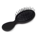The Hair Shop Mini Black Loop Brush - Salon Professional Grade with Matted Black & Ergonomic Travel Size Design- Small & Safe Detangler Tool for 100% Remy Human and Synthetic Hair Extensions and Wigs