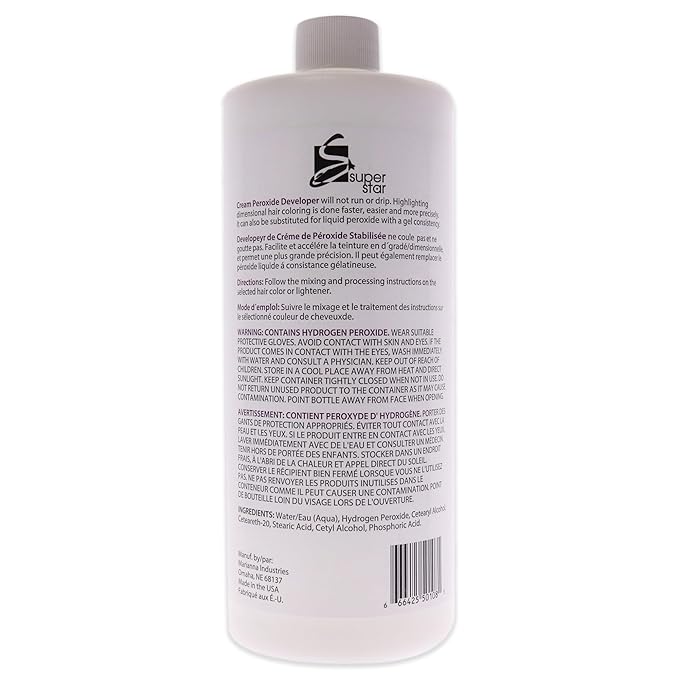 SUPER STAR 10v Cream Peroxide Developer, 32 Fluid Ounce