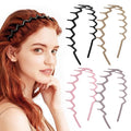 Zig Zag Headbands - 4Pcs Non Slip Comb Headband with Teeth for Women Classic Wavy Claw Headband for Men‘s Women's Hair Fashion Hair Accessories