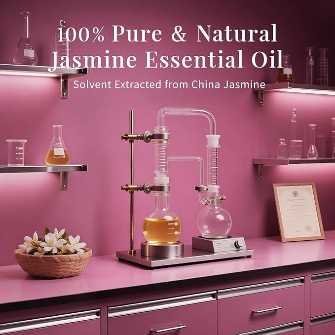 SU JUABA Jasmine Essential Oil 4 Oz, 100% Pure Natural Aromatherapy Oil for Diffuser, Skin Care, Hair & Perfume Making - 118ML
