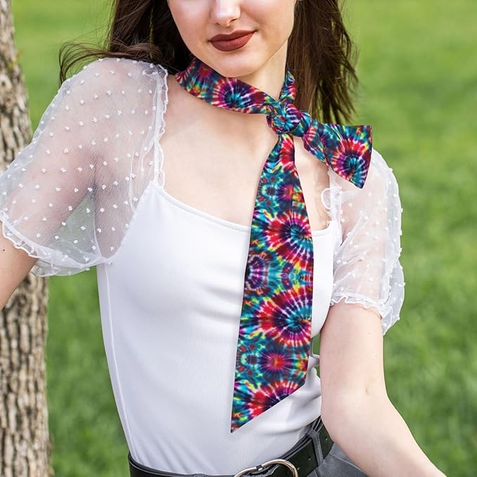 Headbands Head Hairband for Women Girls Lady, Beauty Skinny Multifunction Hairband Scarf Sports Workout Sweat Band Headbands Turban Neck Decor, Colorful Tie Dye Art