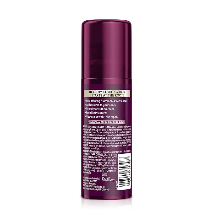 Schwarzkopf Keratin Color Root Temporary Hair Color Spray, Dark Brown - Salon Inspired Temporary Hair Dye, for up 100% Gray Coverage and Thicker Looking Roots, Ammonia free (Pack of 2)