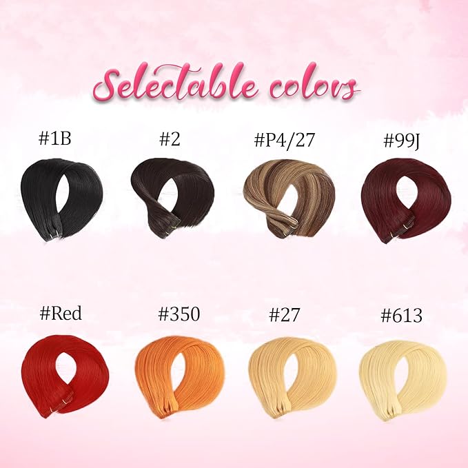 Clip in Hair Extensions Real Human Hair, 99J Burgundy 16inch 110g Long Straight Silky Hair Extensions Real Human Hair 8pcs Double Weft Handmade Per Set with 18clips Clip on Extensions