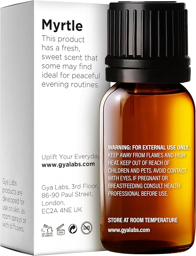 Gya Labs Myrtle Essential Oil - 0.34 Fl Oz - for Hair, Skin, Diffuser, Aromatherapy & DIY Candle Making Scent